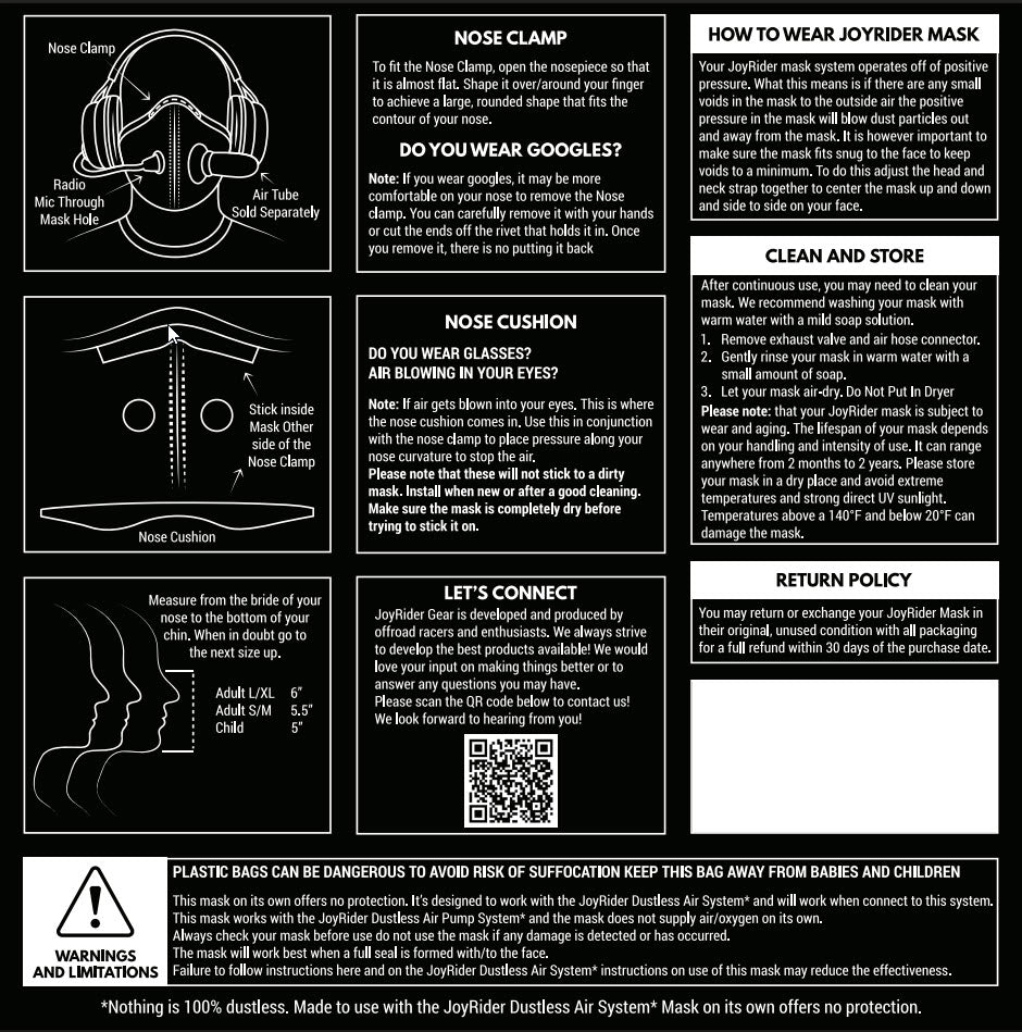 JoyRider Mask Information