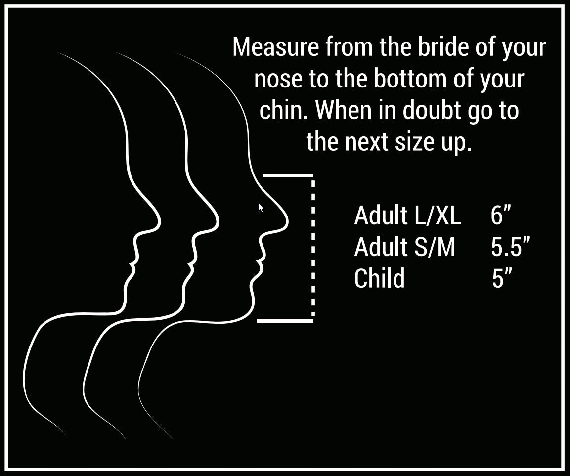 Mask Size Chart. Joyrider Dustless Air System comes with 1 Large and 1 Medium masks. Small masks sold separately. 